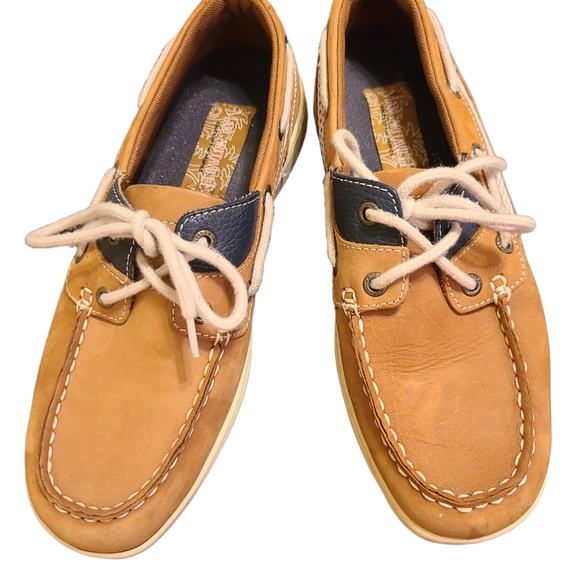 Margaritaville Womens Tan Leather Martinique MG9019H Boat Shoes Size US 8.5 - Picture 2 of 14